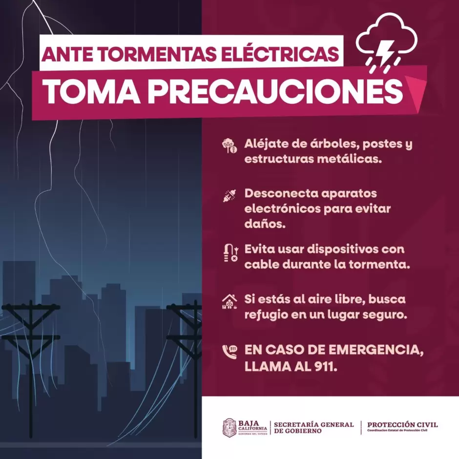 Recomendaci�n ante tormenta el�ctrica