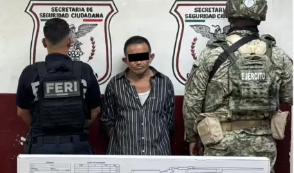 Detenido con subametralladora y cartuchos �tiles en Mexicali