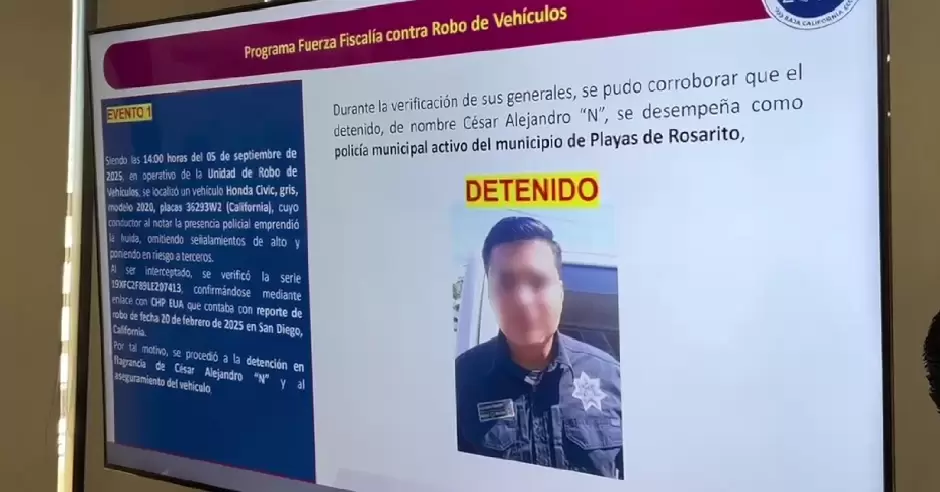 Detenci�n de agente de Rosarito