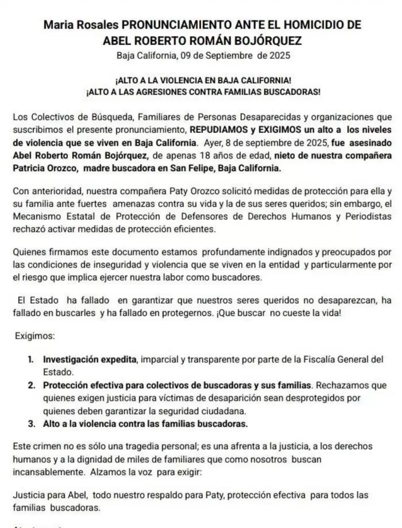 Tras asesinato de nieto, cuestionan protecci�n a madres buscadoras de Baja California