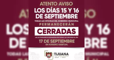 D�as inh�biles por celebraciones de Independencia