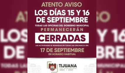 D�as inh�biles por celebraciones de Independencia