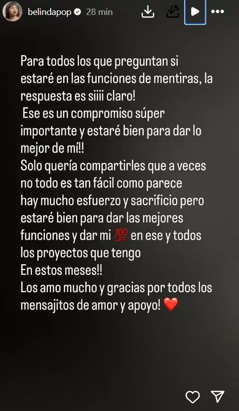 Belinda sufri� una fuerte lesi�n en la pierna