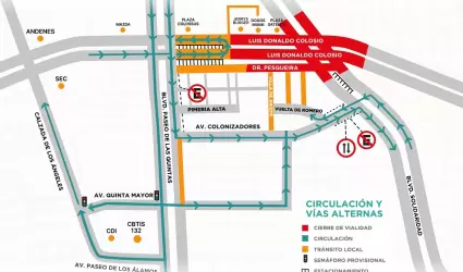 Cambiar�n rutas alternas