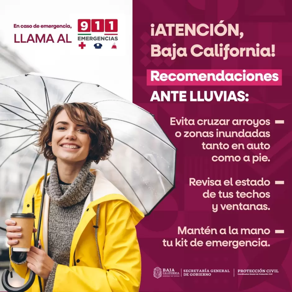 Probabilidad de lluvia en la regi�n