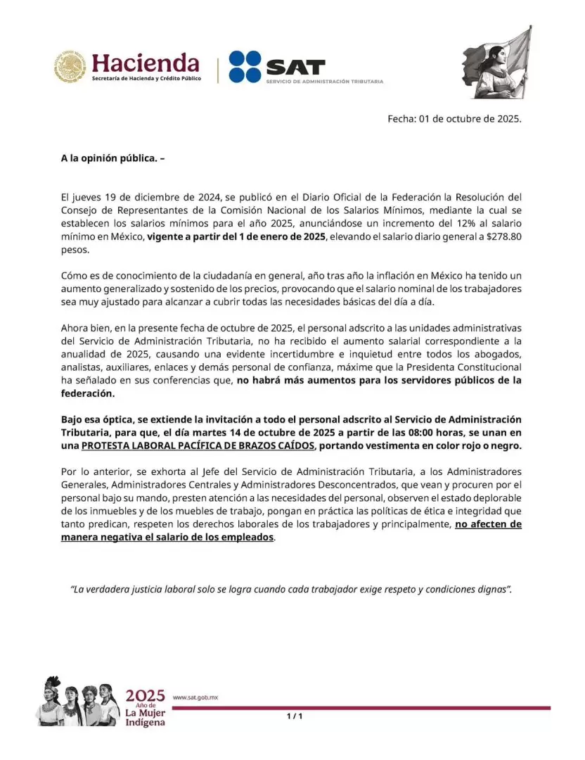 Comunicado SAT