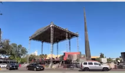 Montaje del escenario en Zona R�o