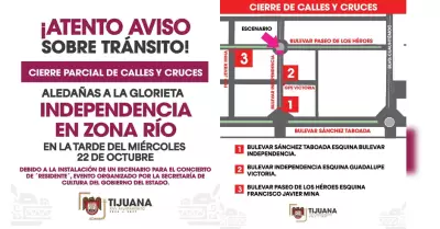 Cierre parcial de vialidades por instalaci�n de escenario en la Glorieta Indepen