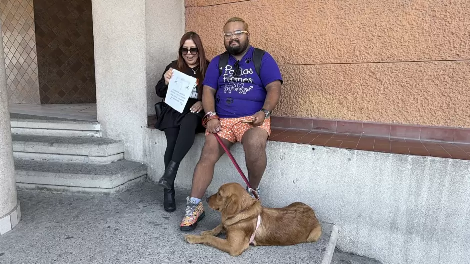 Manifestaci�n contra agresor que con machete golpeaba a perritos