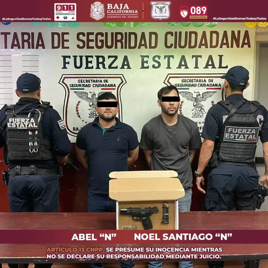 Detenidos con arma de fuego abastecida con cartuchos �tiles