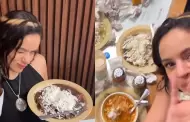 Rosal�a prueba por primera vez el pozole y otros platillos mexicanos