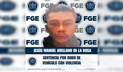 Sentencia de cinco a�os y cuatro meses de prisi�n por robo de veh�culo con viole