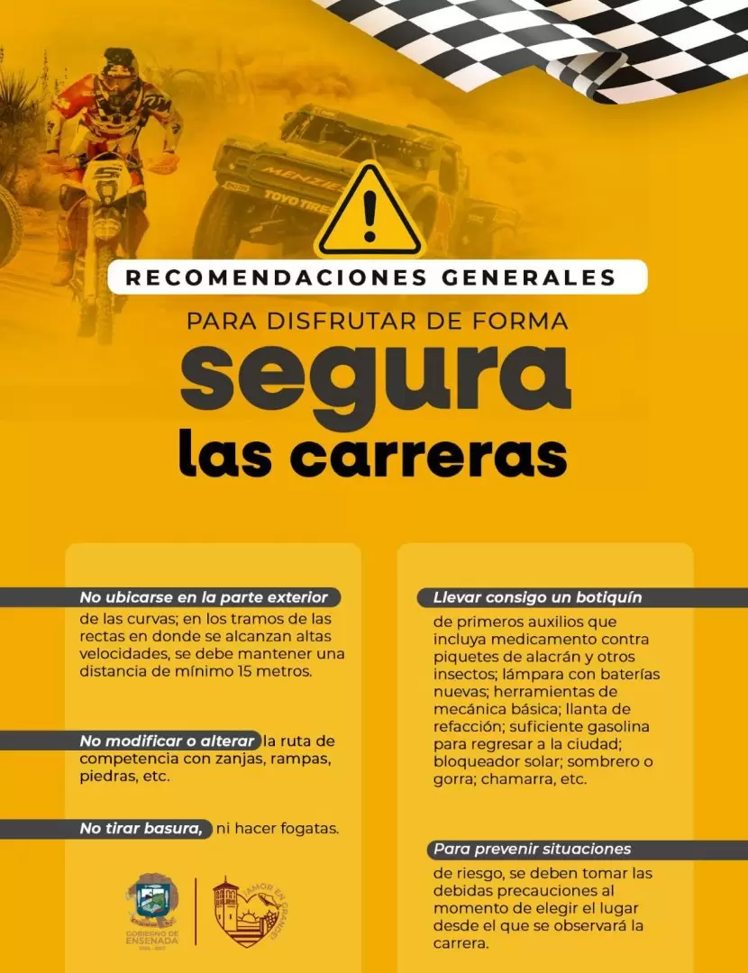 Recomendaciones a quienes presenciar�n la Baja 1000