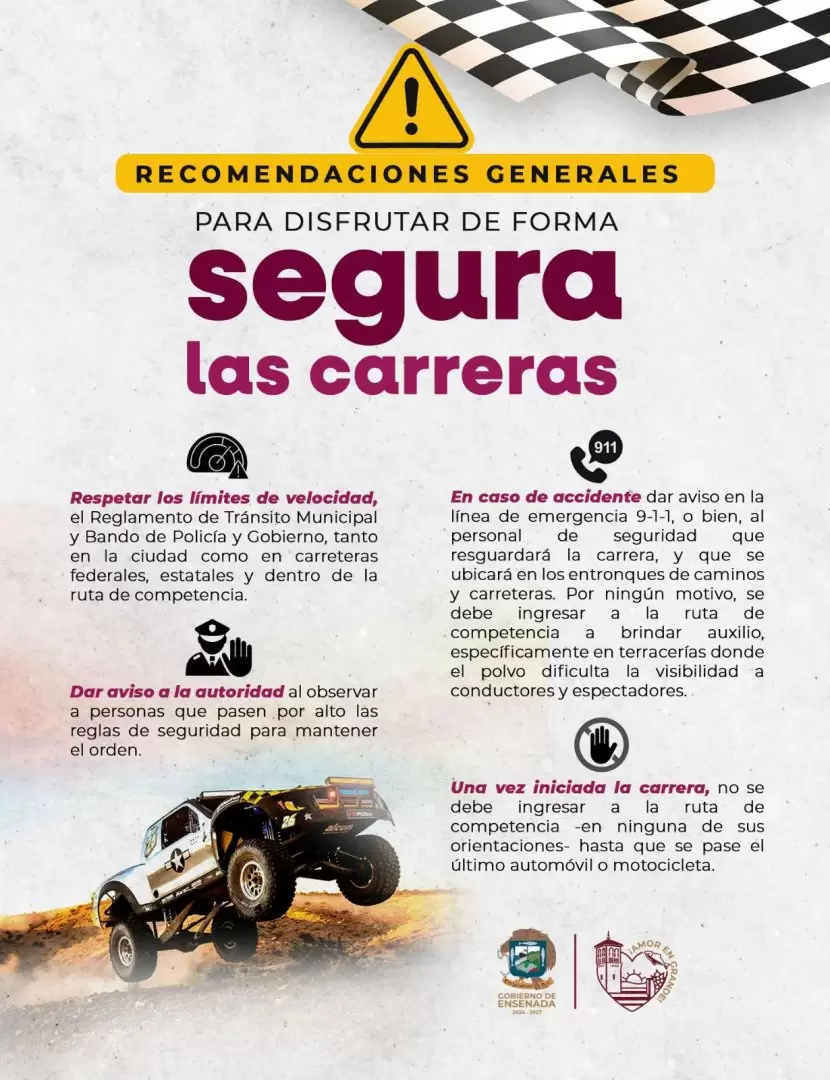 Recomendaciones a quienes presenciar�n la Baja 1000
