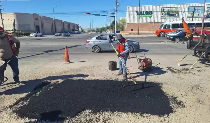 Bacheo en Hermosillo.