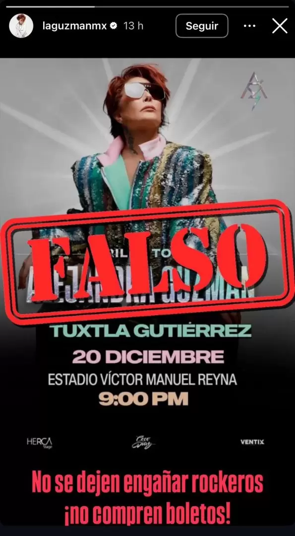 Alejandra Guzm�n desmiente concierto en Tuxtla Guti�rrez