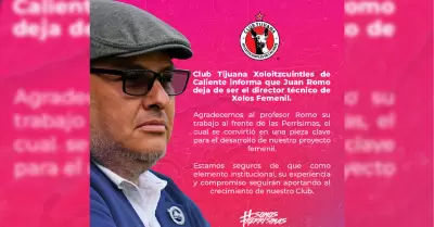 Juan Romo deja la direcci�n t�cnica de Xolos Femenil