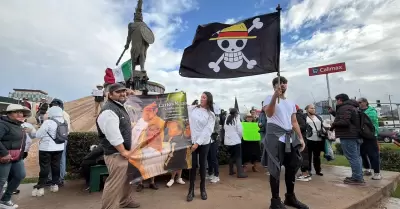 Manifestantes en la Glorieta Cuauht�moc