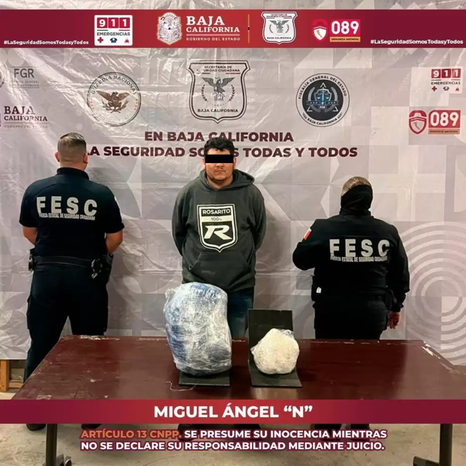 Detenido con veh�culo robado y dosis de cristal en Tijuana