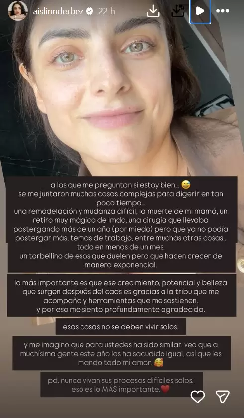 Aislinn Derbez fue operada tras la muerte de su mam�