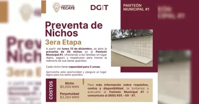 Inicia preventa de nichos en el Pante�n Municipal #1 de Tecate