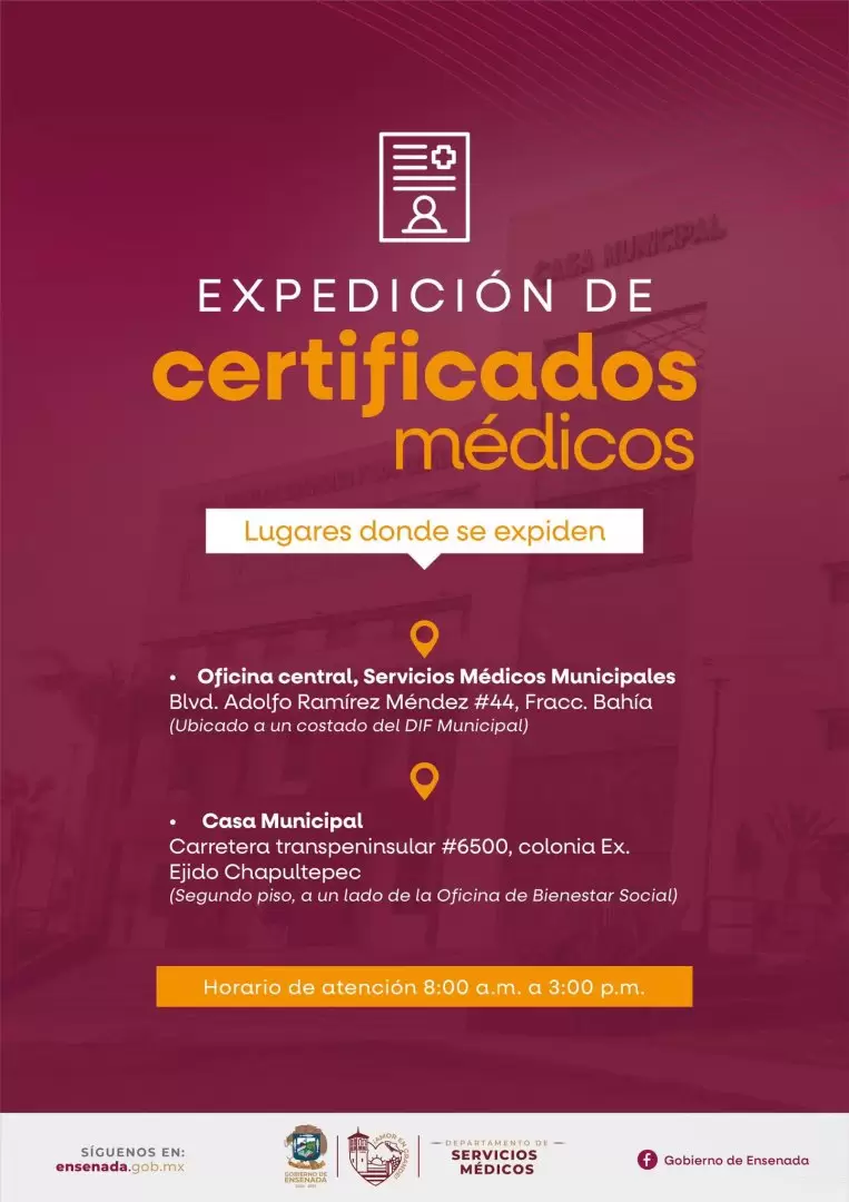 Expedici�n de certificados m�dicos