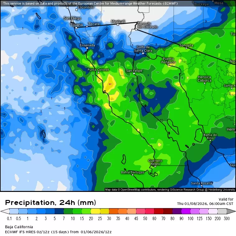 Pron�stico de precipitaciones este mi�rcoles 7