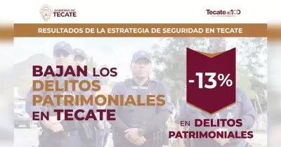 Disminuyen los delitos patrimoniales en Tecate