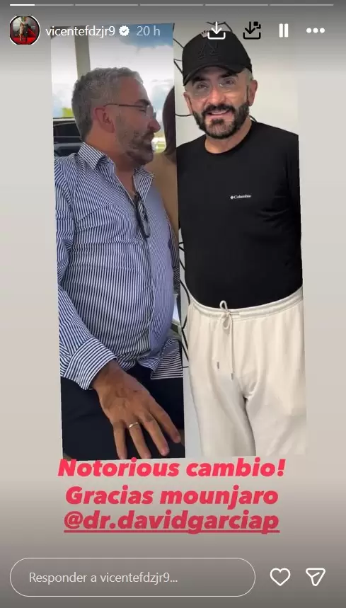 Vicente Fern�ndez Jr. presume que baj� 17 kilos