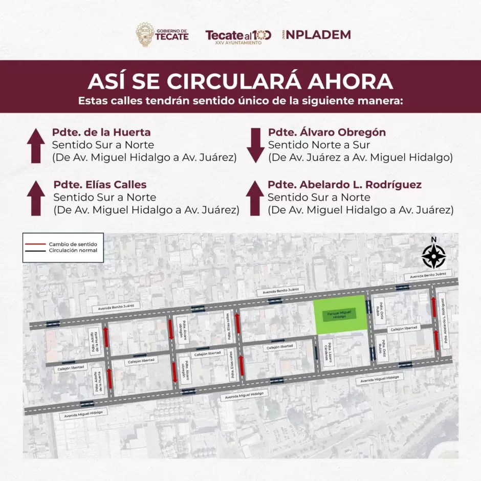 Vialidades del centro de Tecate cambiar�n sentido de circulaci�n