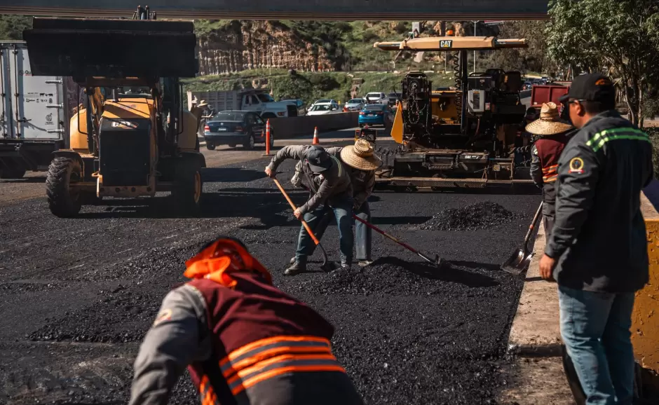 Trabajos de reencarpetado en el Nodo Independencia