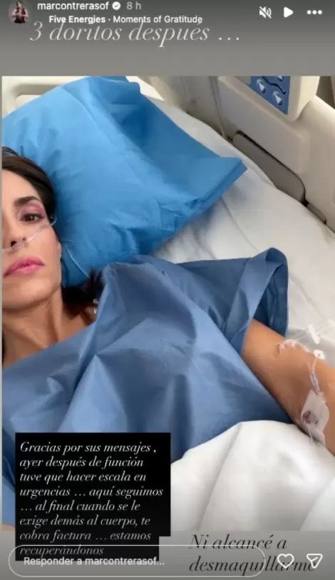 Mar Contreras fue hospitalizada de emergencia tras su presentaci�n en "Mentiras, el musical"