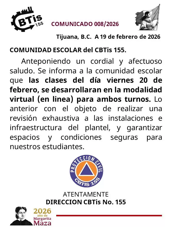Colapsa barda del CBTIS 155 en El Rub�; clases ser�n en l�nea este viernes