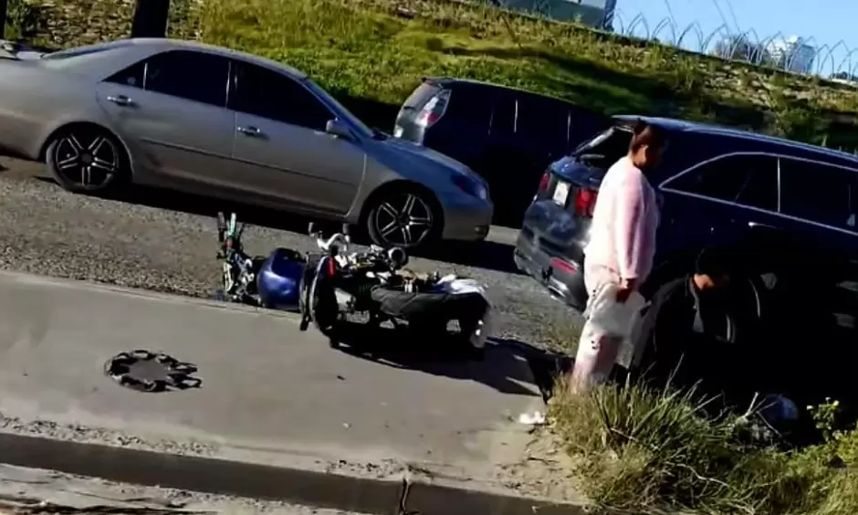 Accidente de motociclista genera afectaci�n vial en la V�a R�pida Oriente