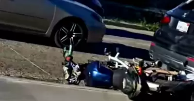 Accidente de motociclista genera afectaci�n vial en la V�a R�pida Oriente