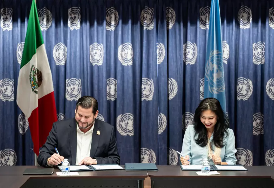 Firma Ismael Burgue�o acuerdo de colaboraci�n con el Programa de las Naciones Unidas para el Desarrollo