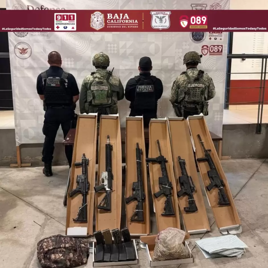 Aseguran 13 armas largas y m�s de mil cartuchos en operativos en Tecate
