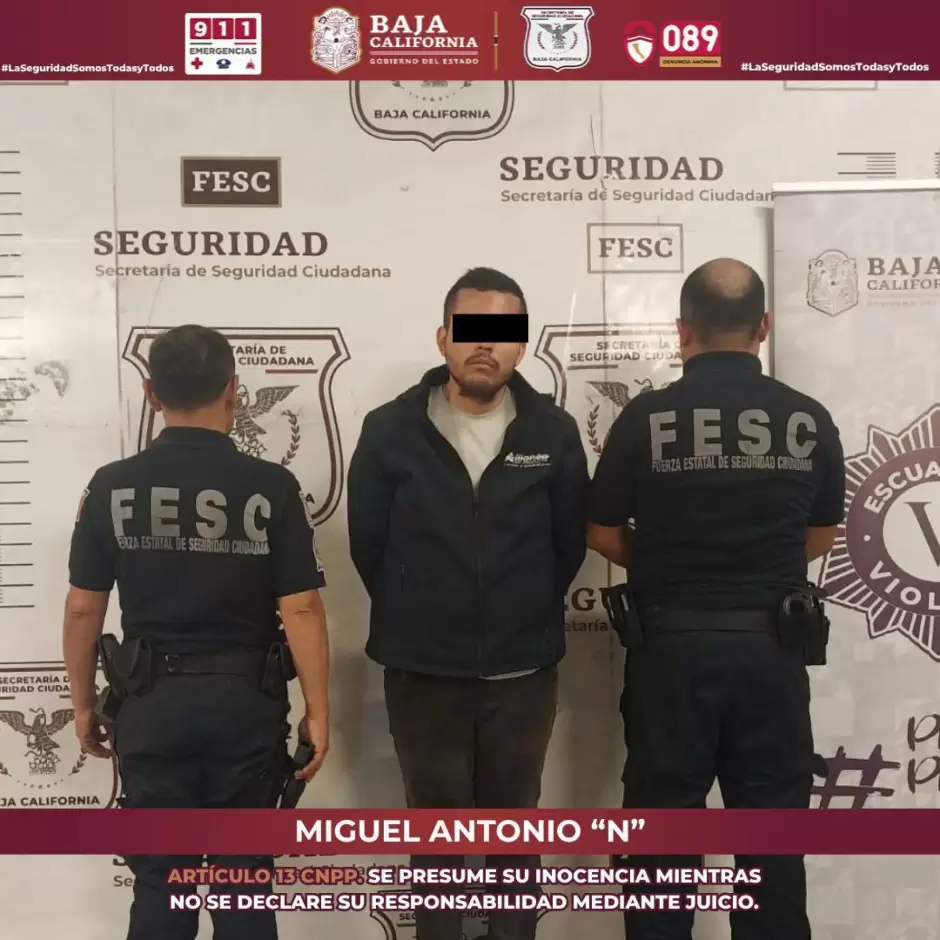 Escuadr�n Violeta detiene a dos hombres por violencia familiar en Tijuana