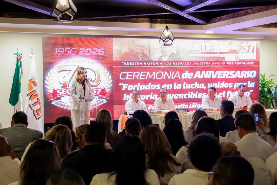 Destaca Marina del Pilar unidad con docentes en aniversario de la Secci�n 37 del SNTE
