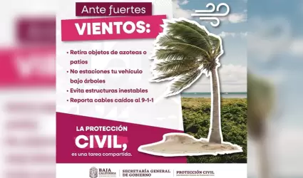 Pronostican fuertes vientos