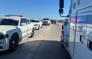 Cierran carretera Hermosillo-Guaymas por volcadura de pipa con material peligroso