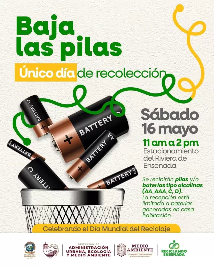 Jornada de acopio de bater�as alcalinas por D�a Mundial del Reciclaje
