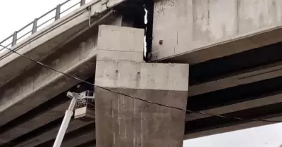 Trabajos de rehabilitaci�n en puente El Chaparral