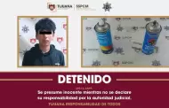 Asegura Polic�a Municipal de Tijuana a presunto responsable de realizar grafiti en instalaciones del Parque de la Amistad