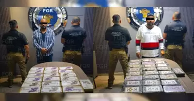 Dos hombres son detenidos en el Aeropuerto de Tijuana junto con 52 kilos de posi