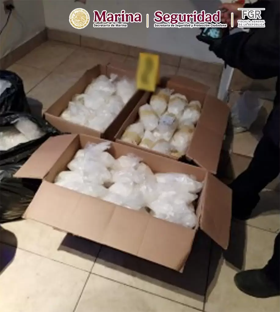 Aseguran 150 kilos de metanfetamina en operativo federal en Baja California