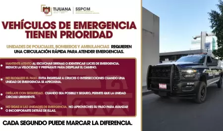 Exhorta SSPCM Tijuana a ceder el paso a veh�culos de emergencia para garantizar