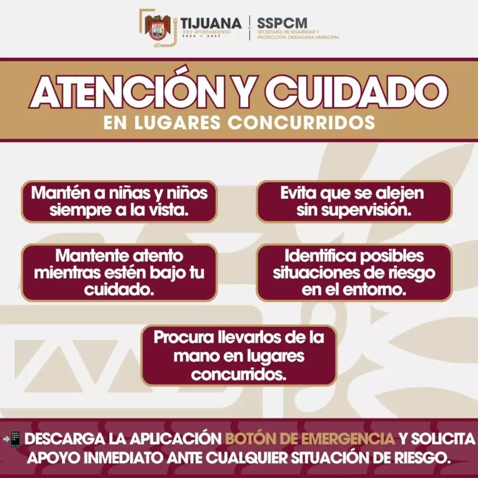 Invitan a reforzar la supervisi�n de ni�as y ni�os en lugares concurridos