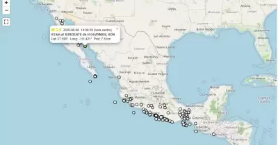 Sismo al suroeste de Guaymas