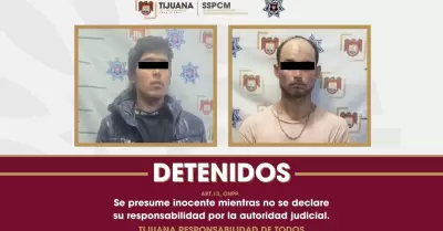 Detienen a dos presuntos responsables de extorsi�n y robo con violencia a comerc